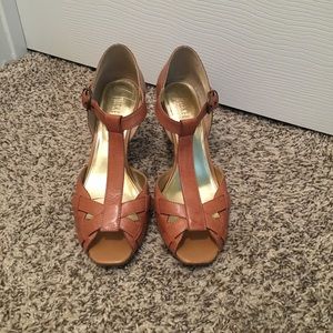 Nickels Ballad Natural T-Strap Heels